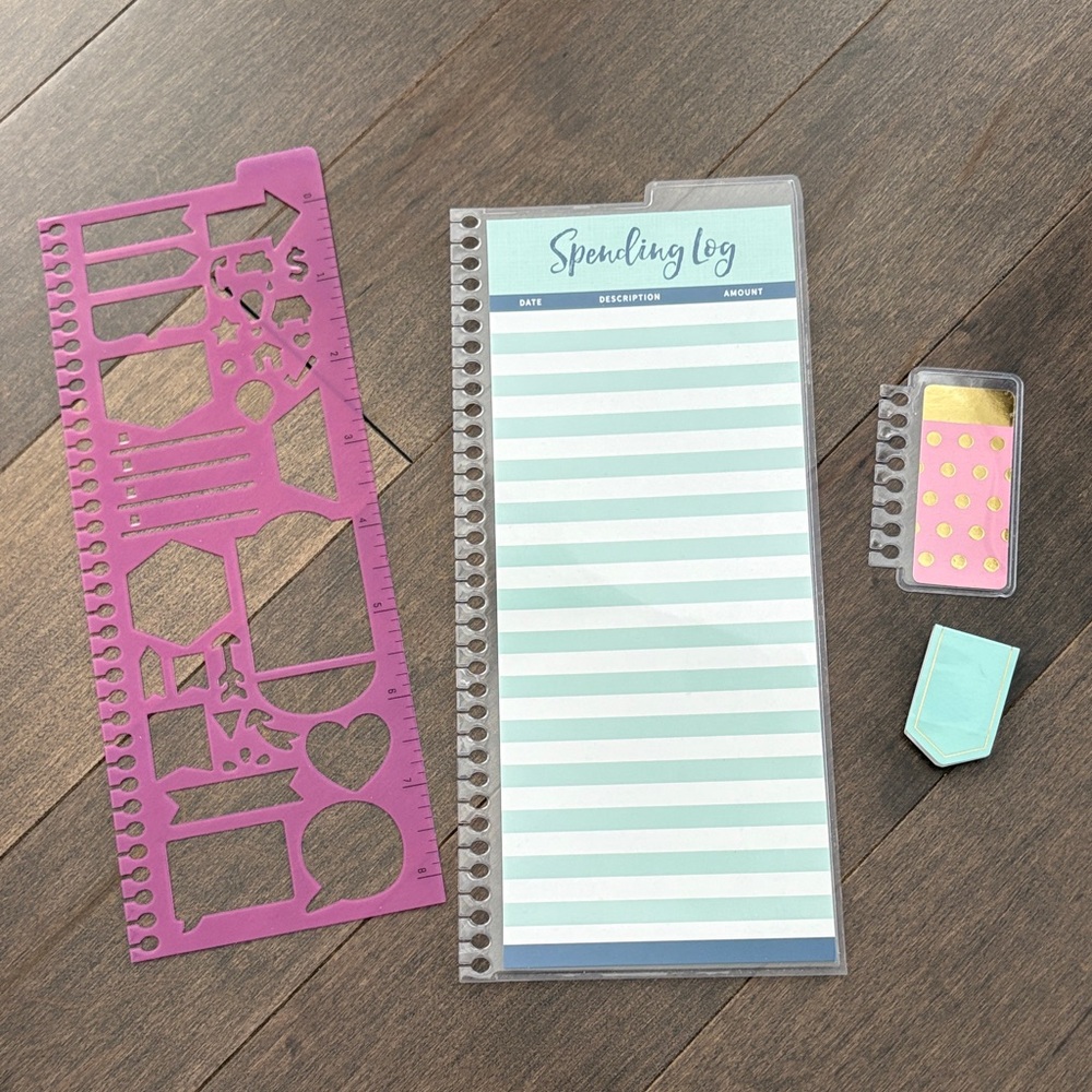 RECOLLECTIONS Planner Accessories, Spending Log, Stencil, Bookmark Art Organize